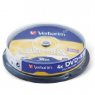 Диск Verbatim DVD-RW 10 шт. в пластиковом боксе